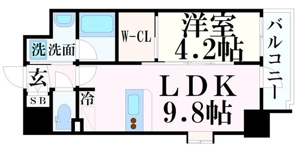 クリエイトビュー三宮磯上公園の物件間取画像